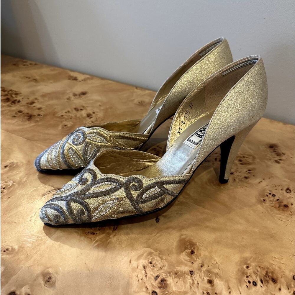 1990's Gianni Versace Champagne Gold Heels, size 37 EU